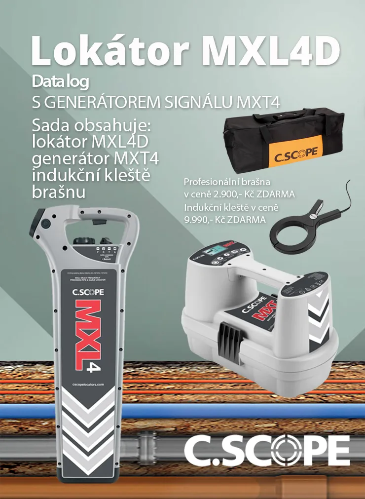Detektor ing. sítí C.Scope MXL 4D a generátoru MXT 4