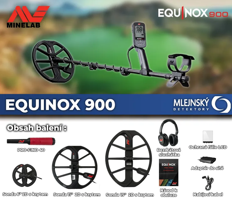 Detektor kovů Minelab Equinox 900 + dohledávačka Pro-Find 40